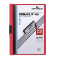 DURABLE Duraclip Klemmmappe 60 Blatt A4 Rot