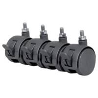 Kerkmann Zwillings-Lenkrollen Schwarz 4 Stück