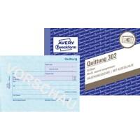 AVERY Zweckform Quittungsblock 302 Blau A6 quer Perforiert 50 Blatt