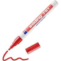 edding 751 Permanent Lackmarker Rot Fein Rundspitze 1 - 2 mm Wasserbeständig