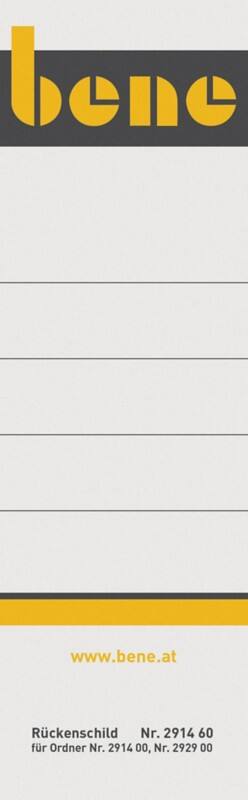 Bene Rückenschilder 49 x 153 cm Weiß 10 Stück