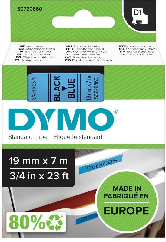 DYMO D1 Schriftband 45806 19 mm x 7 m Schwarz, Blau