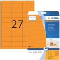 HERMA Farbige Etiketten 5141 Orange Rechteckig DIN A4 63,5 x 29,6 mm 540 Etiketten pro Packung