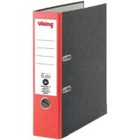 Viking Ordner A4 Hoch 80 mm Rot, Schwarz 2 Ringe Pappkarton Wolkenmarmor Hochformat