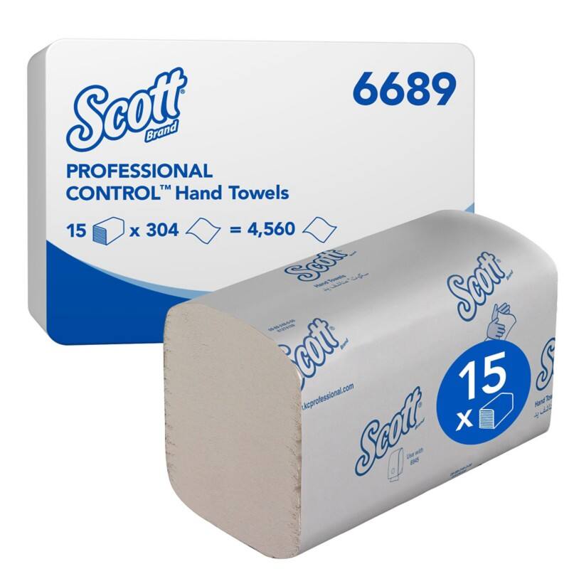 Scott Control Papierhandtücher M-falz Weiß 1-lagig 6689 15 Stück à 304 Blatt
