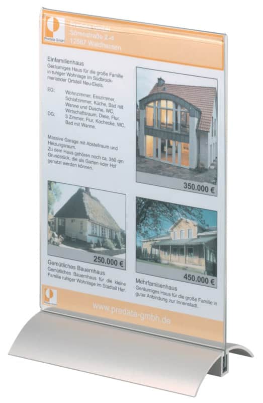 DURABLE Presenters Tischaufsteller A5 T-Form 15 (B) x 8,5 (T) x 23,7 (H) cm Transparent