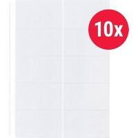 KANGARO Visitenkartenhalter A4 Genarbt Transparent 120 Mikron PP (Polypropylen) 23 Löcher 10 Stück