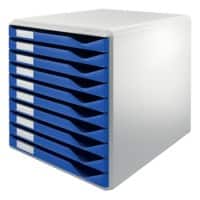 Leitz Schubladenboxen PS (Polystyrol) Blau 10 Schübe 28,5 x 35,5 x 29 cm