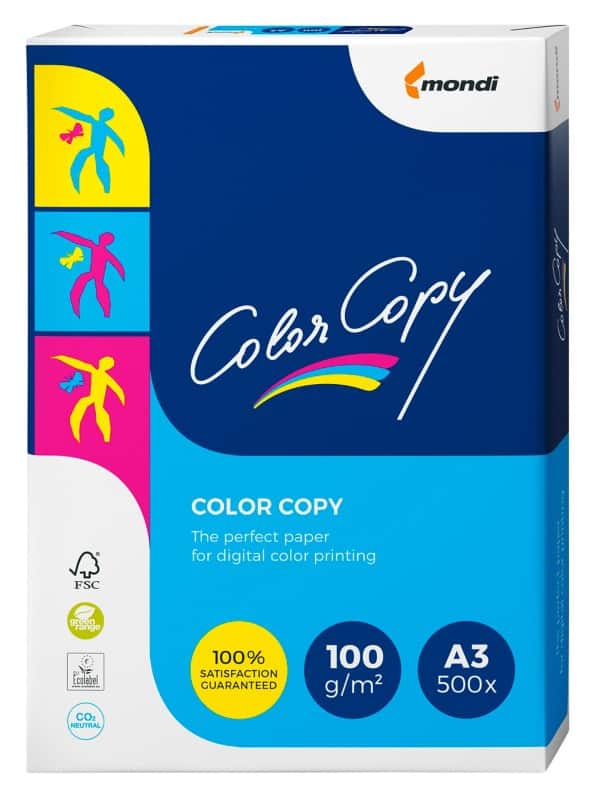 Mondi Color Copy DIN A3 Druckerpapier Weiß 100 g/m² Glatt 500 Blatt