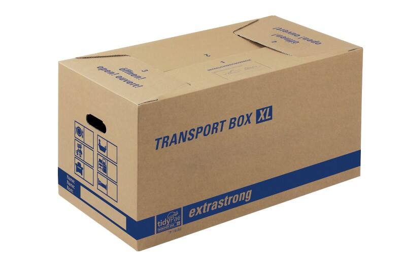 tidyPac TRANSPORT BOX extrastrong Umzugskarton Pappkarton 360 (B) x 690 (T) x 370 (H) mm Braun 10 Stück