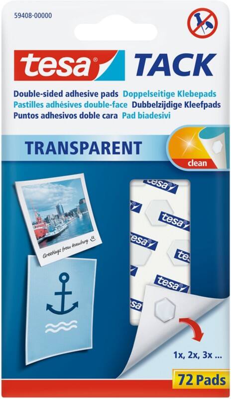 tesa Klebepads Tack Transparent 10 (B) mm Polyamid 72 Stück