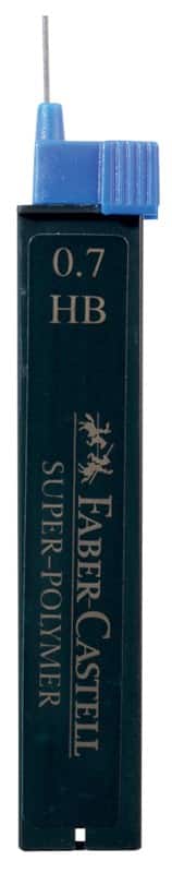 Faber-Castell Super-Polymer Bleistiftmine 0,7 mm HB Schwarz 12 Stück