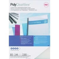 GBC PolyClearView Einbanddeckel A4 Polypropylen 300 Mikron Transparent matt 100 Stück