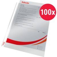 Esselte Prospekthüllen DIN A4 Transparent 55 Mikron PP (Polypropylen) Öffnung Oben 11 Löcher 100 Stück