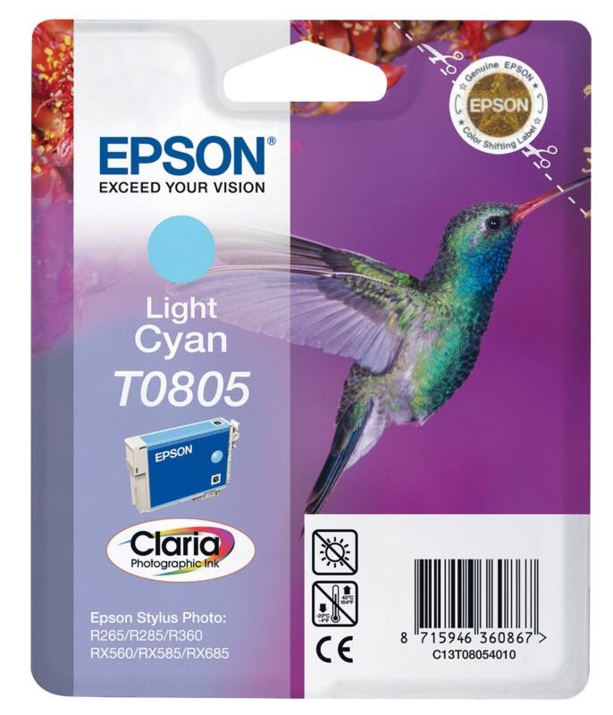 Epson T0805 Original Tintenpatrone C13T08054011 Hellcyan