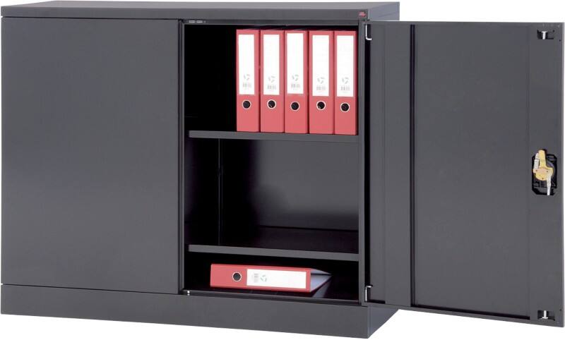 Viking Realspace Aufbewahrungsschrank Stahl 2 Fachböden Abschließbar 1.200 x 420 x 1.000 mm Schwarz