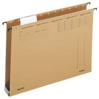 Leitz ALPHA Hängesammler 1942 A4 Mit Kunststoffboden U-Base 40 mm 320 g/m² Naturbraun 100% Recycelter Natron-Karton 25 Stück