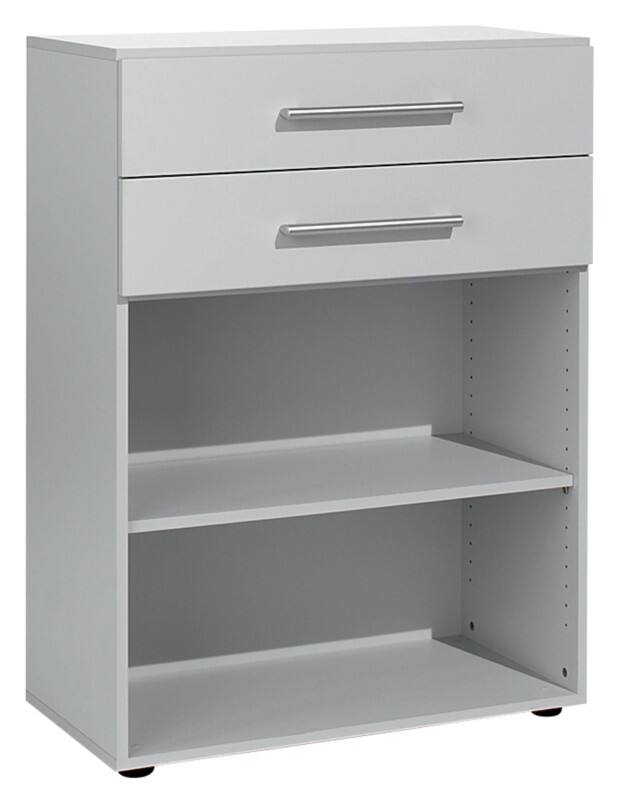 Geramoebel Speed Office Melaminharzbeschichtete Spanplatte Regal 3 Fachböden 800 x 420 x 1.104 mm Hellgrau