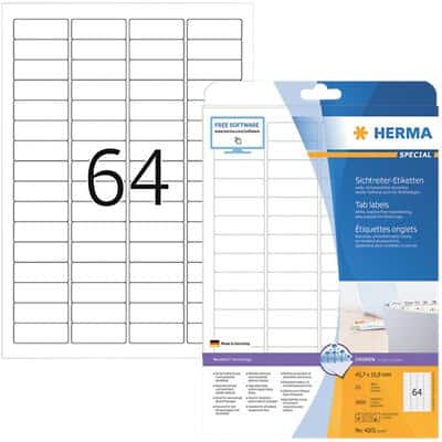 HERMA 4201 Etiketten SuperPrint Weiß Rechteckig 1600 Etiketten pro Packung