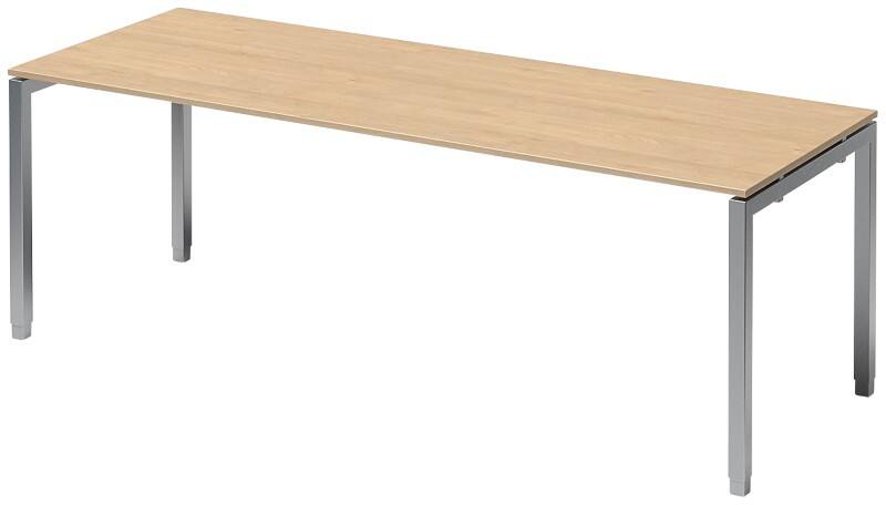 Bisley Cito Höhenverstellbar Schreibtisch Ahorn 4 Metallfüße 2.200 (B) x 800 (T) x 740 (H) mm MFC (Melaminbeschichtete Spanplatte), Stahl