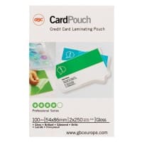 GBC Card Laminierfolien Glänzend 250 Mikron (2 x 250) Transparent 100 Stück