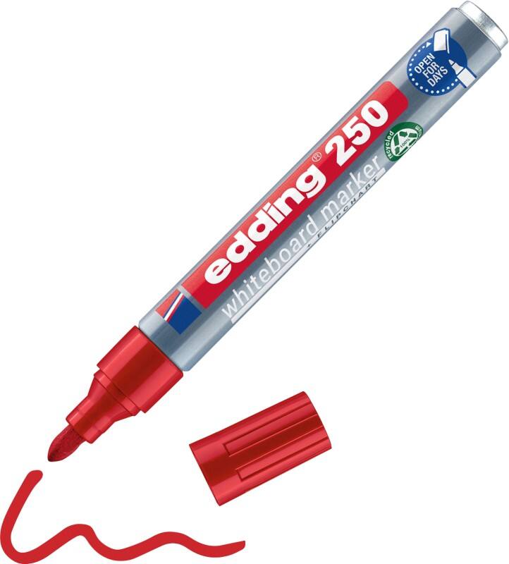 edding 250 Non-permanent Whiteboard-Marker Rot Mittel Rundspitze 1,5 - 3 mm 100% Recycelt