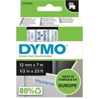 DYMO D1 Beschriftungsband Authentisch 45014 S0720540 Selbsthaftend Blau auf Weiß 12 mm x 7 m