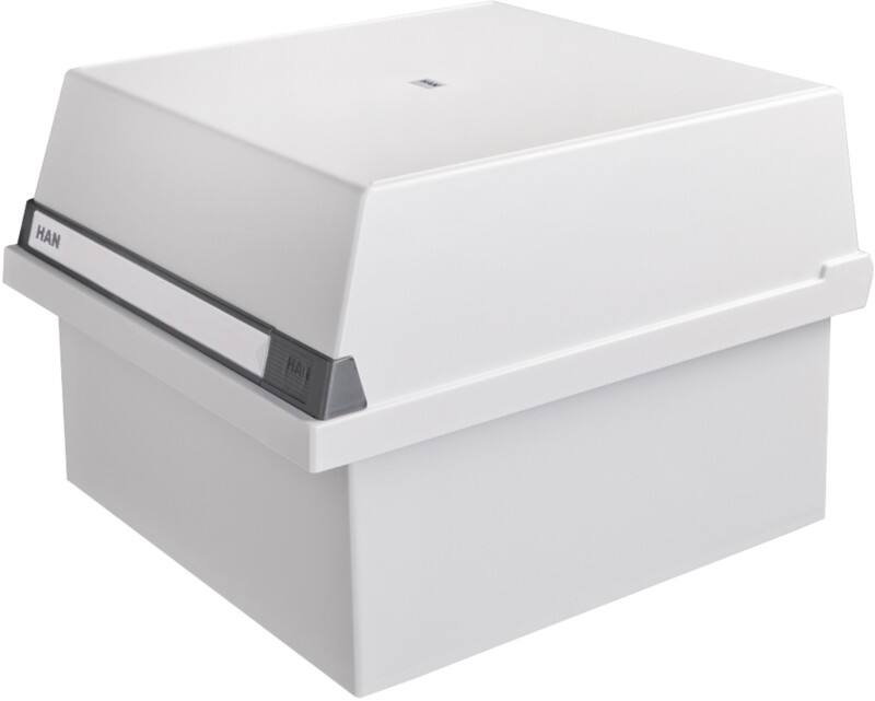 HAN Tischkarteikasten DIN A4 1300 Karten Lichtgrau 33 x 36,5 x 24,2 cm