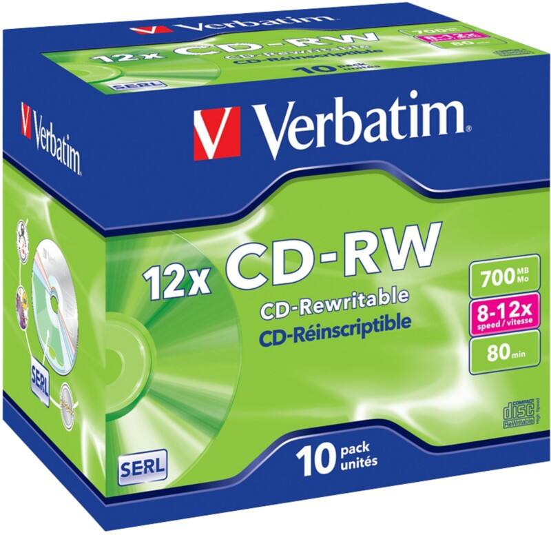 Verbatim CD-RW 12x 700 MB 10 Stück