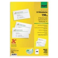 Sigel Visitenkarten 190 g/m² Weiß 10 Blatt à 10 Stück