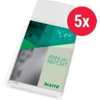 Leitz Prospekthüllen DIN A4 Glatt Transparent 170 Mikron PVC (Polyvinylchlorid) Oben 11 Löcher Maxi 5 Stück