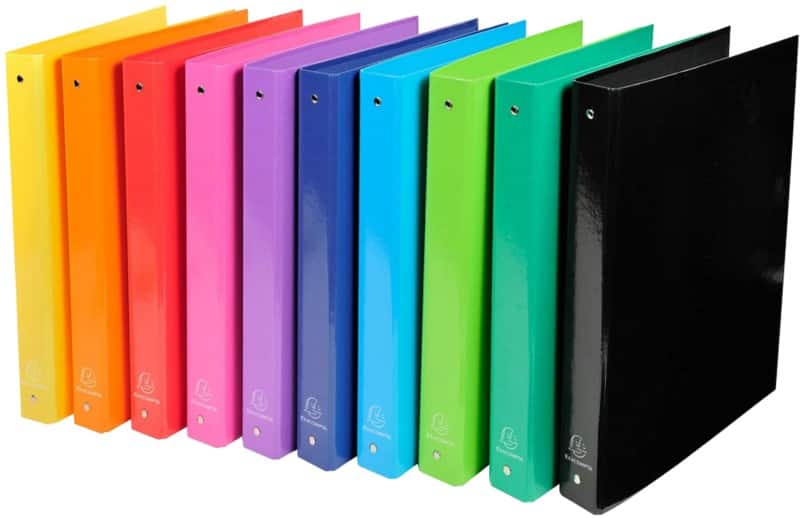 Exacompta Ringbuch A4 Polypropylen 4 Ringe 30 mm Färbig sortiert 10 Stück