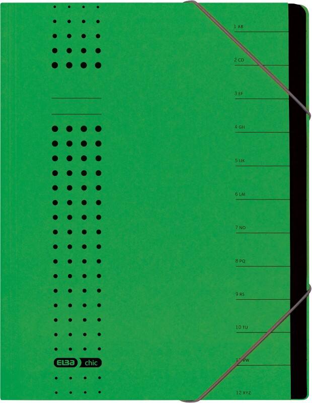 ELBA Ordnungsmappe chic A4 Grün Karton 25 x 1,5 x 31,5 cm