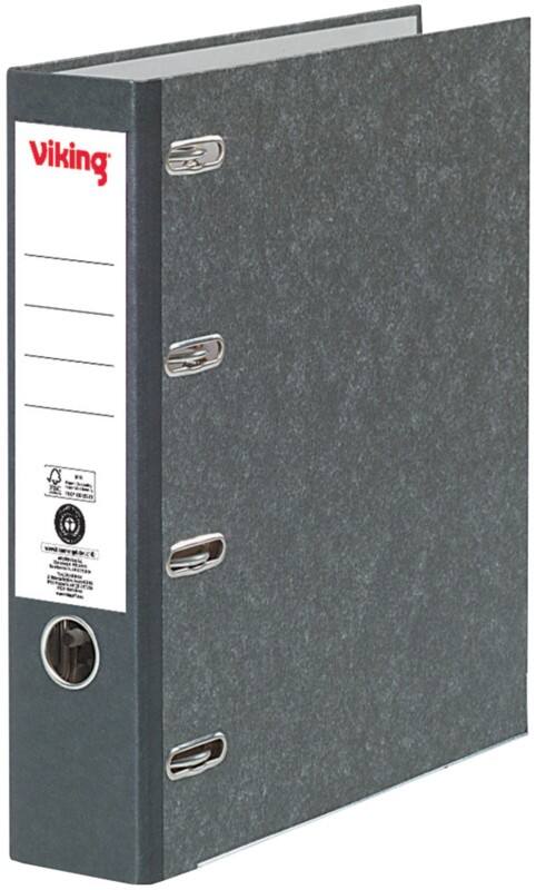 Viking Doppelordner Breit A4 75 mm Schwarz 4 Ringe Pappkarton Hochformat