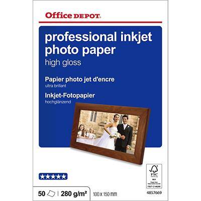 Office Depot Fotopapier Professional 10 x 15 cm 270 g/m² Weiß 50 Blatt