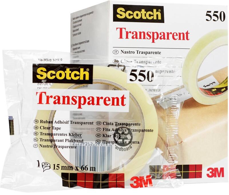 Scotch Klebeband Crystal Clear 550 Transparent 19 mm (B) x 66 m (L) PP (Polypropylen)  8 Rollen