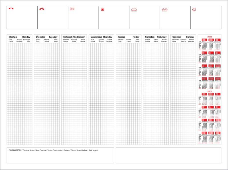 Schreibtisch-Kalender 2025 Deutsch 57 (B) x 42 (H) cm Transparent