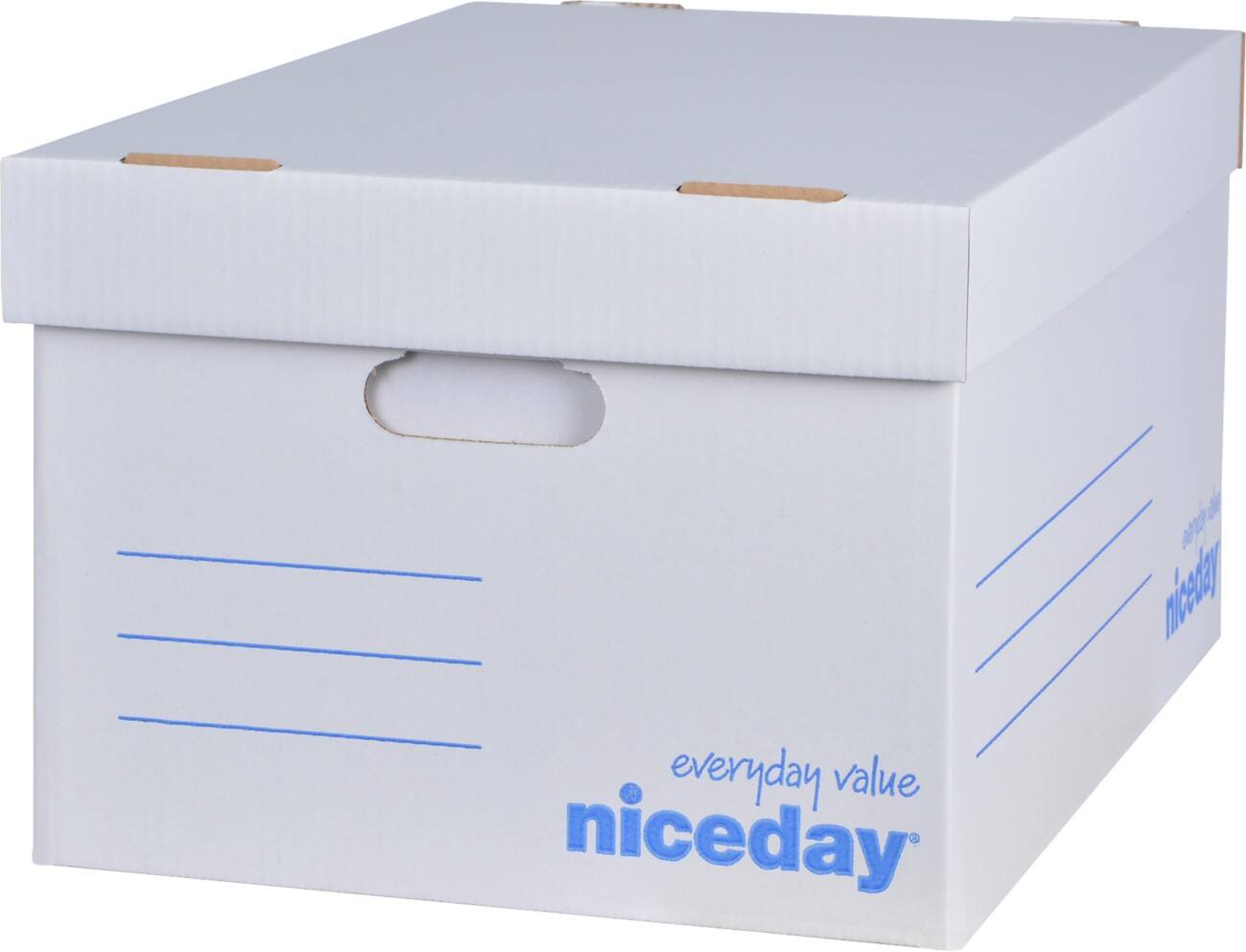 Niceday Archivschachteln mit Deckel Weiß 100% recycelte Pappe 25,5 x 54,5 x 35,4 cm 10 Stück
