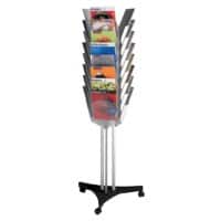 Paperflow Prospektständer A4 Aluminium Silber, Transparent