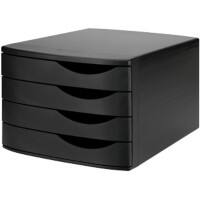 Djois Re-Solution Schubladenbox 4 A4 PS (Polystyrol) Schwarz 30 x 37,5 x 21,6 cm
