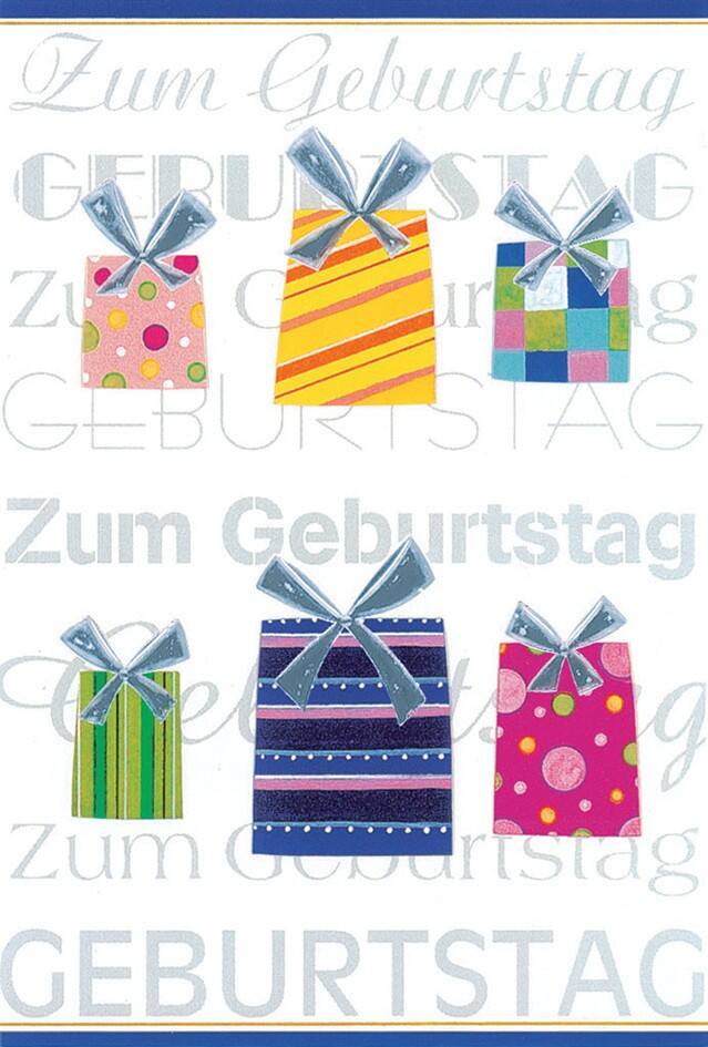 Bsb-Obpacher Geburtstagskarte Present Spezial Weiß 10 Stück