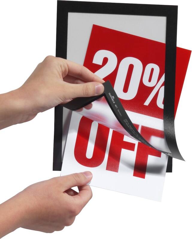 DURABLE DURAFRAME A5 Inforahmen Selbstklebend Schwarz Haftend Hartfolie 487101 23,6 (B) x 17,6 (H) cm DURAFRAME 2 Stück