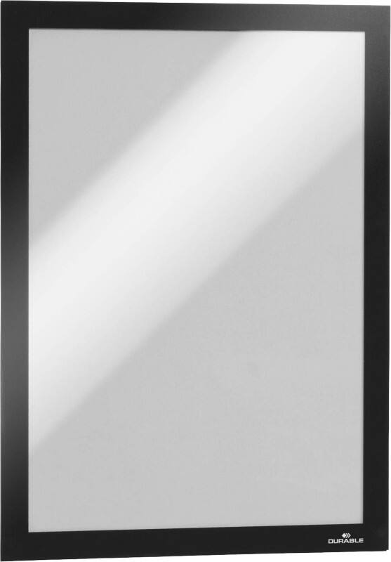 DURABLE DURAFRAME A4 Inforahmen Selbstklebend, Magnetisch Schwarz Haftend Hartfolie 487201 23,4 (B) x 0,6 (T) x 32,6 (H) cm 2 Stück