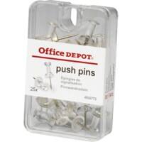 Office Depot Reißnägel Stahl, Kunststoff Transparent 25 Stück