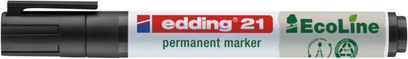 edding EcoLine 21 21 Permanentmarker  Mittel Rundspitze 1,5 - 3 mm Schwarz Nachfüllbar Wasserbeständig