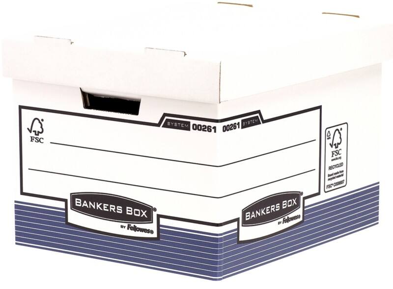 Bankers Box System Recyclingkarton Archivbox Weiß 390mm x 290mm x 333mm 10 Stück