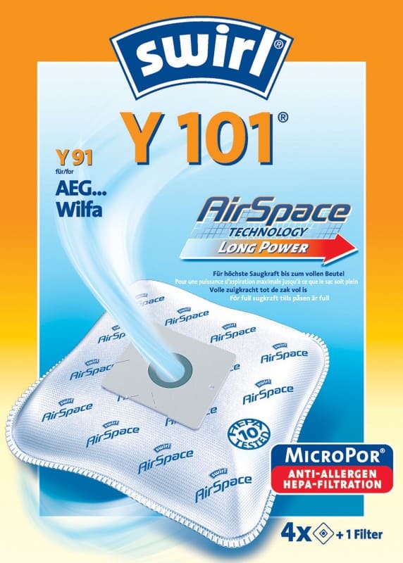 Swirl Staubfilterbeutel Y 101 AirSpace® Weiß 4 Stück