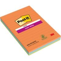 Post-it Boost Haftnotizen 101 x 152 mm Färbig sortiert Rechteckig Liniert 3 Stück à 45 Blatt