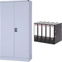 Realspace Flügeltürenschrank Lichtgrau 920 x 420 x 1.800 mm