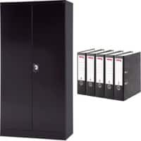 Realspace Flügeltürenschrank Schwarz 920 x 420 x 1.800 mm